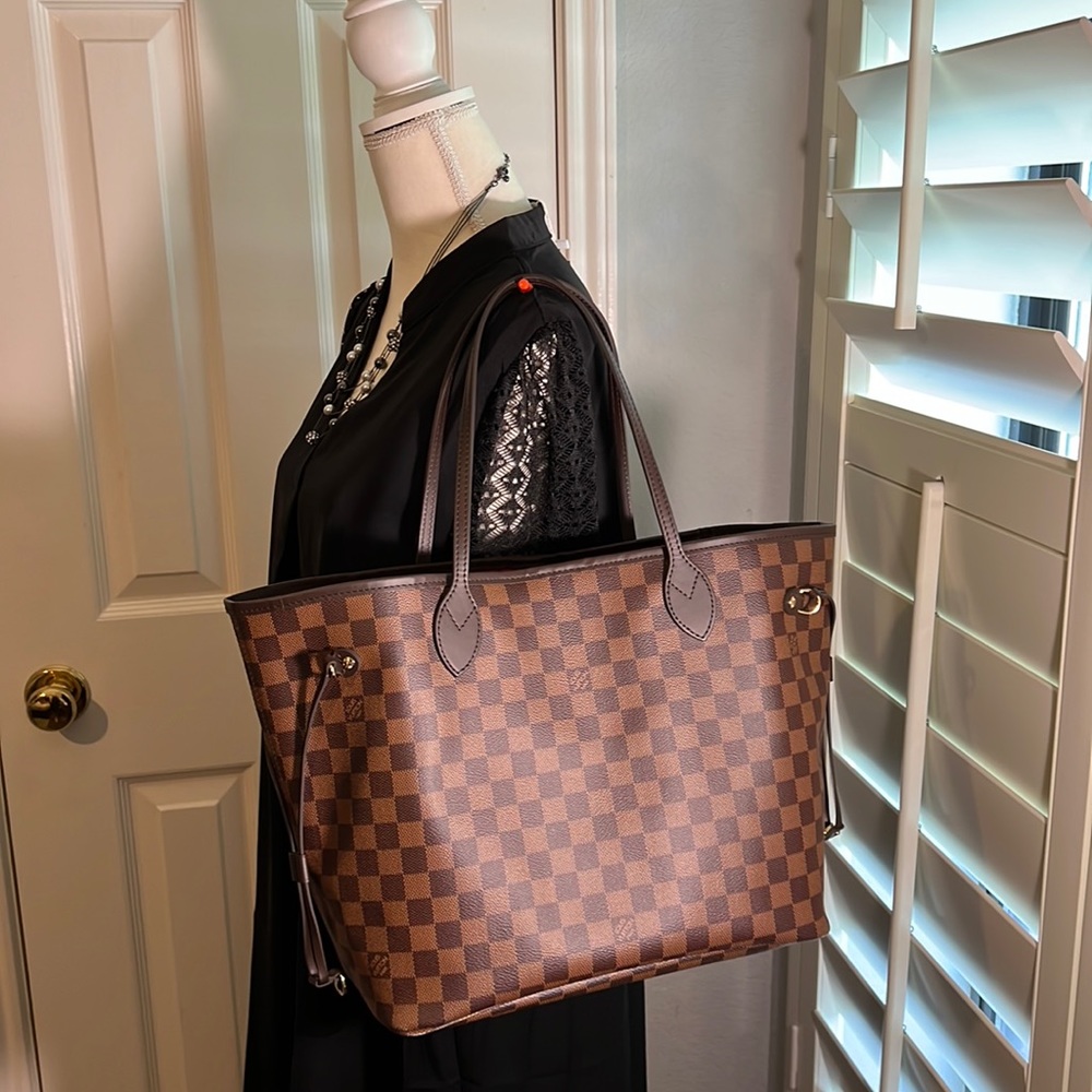 Louis Vuitton Brown Checkered Tote Bag